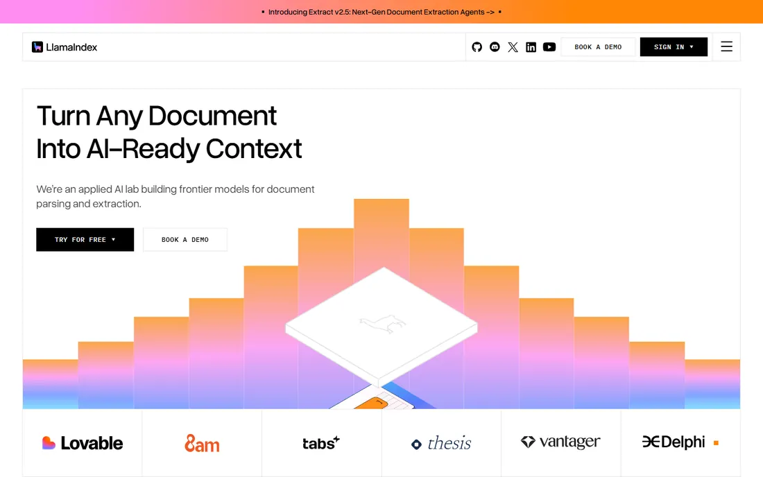 LlamaIndex homepage