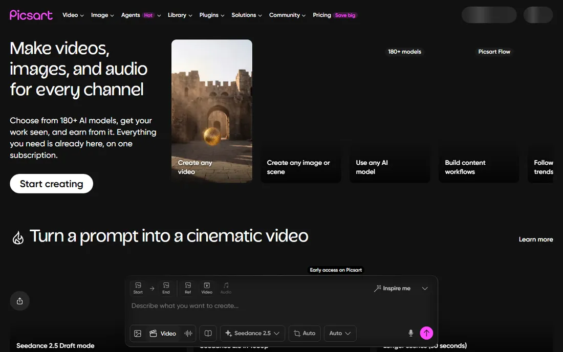 Picsart homepage