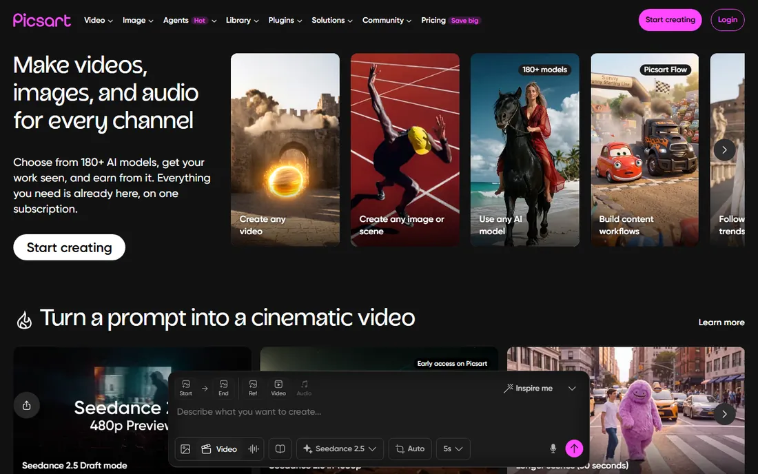 Picsart homepage