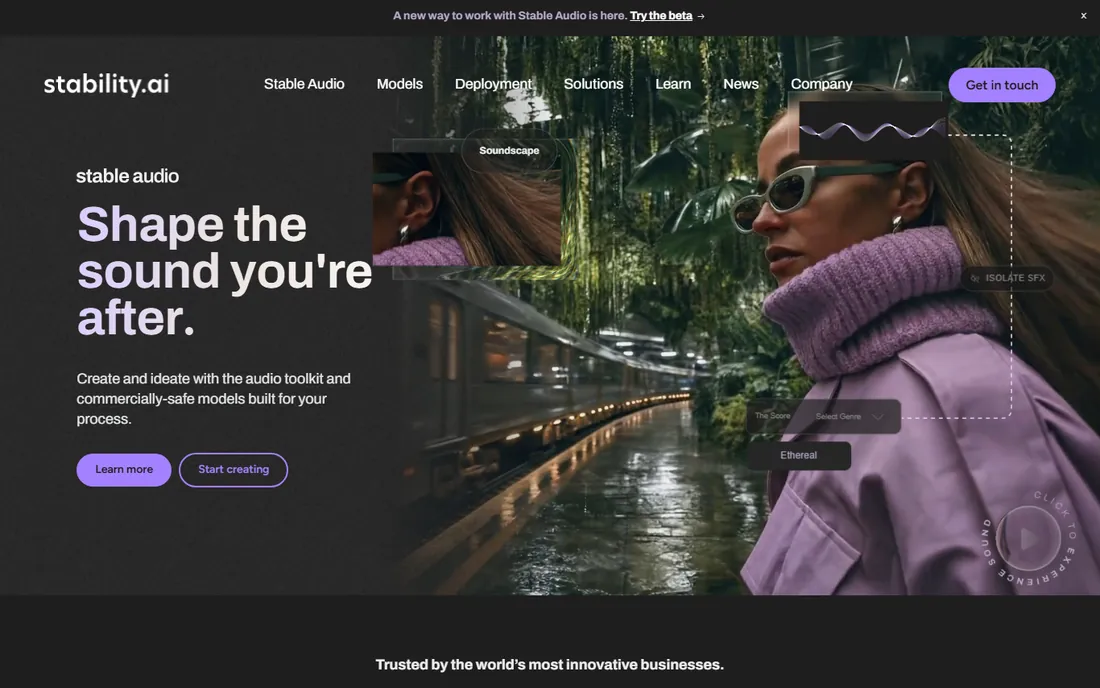 Stability AI homepage