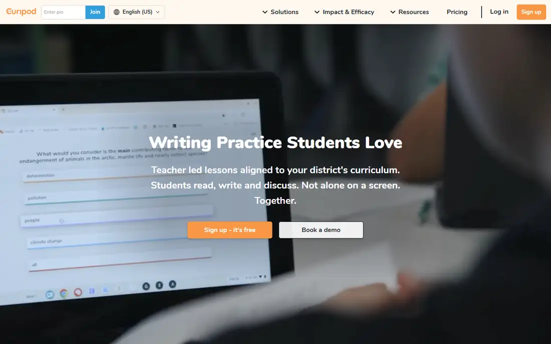 Curipod homepage