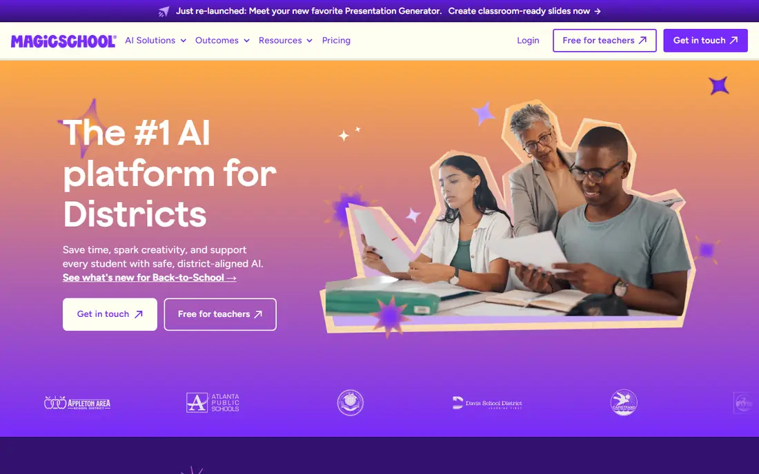 MagicSchool AI homepage
