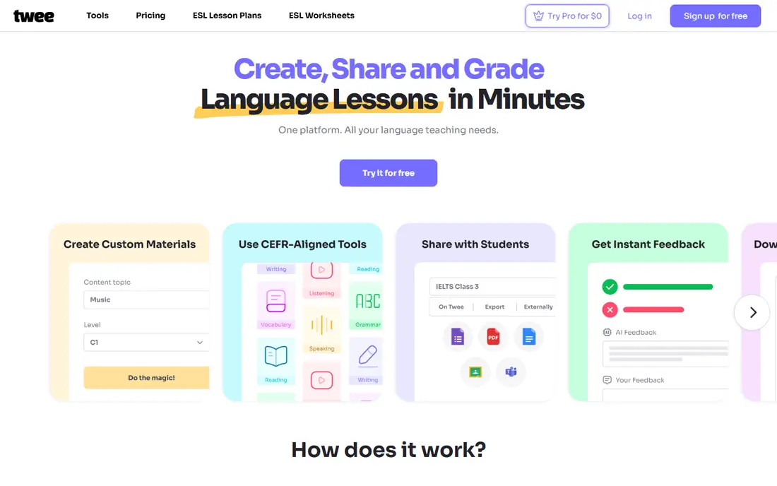 Twee homepage