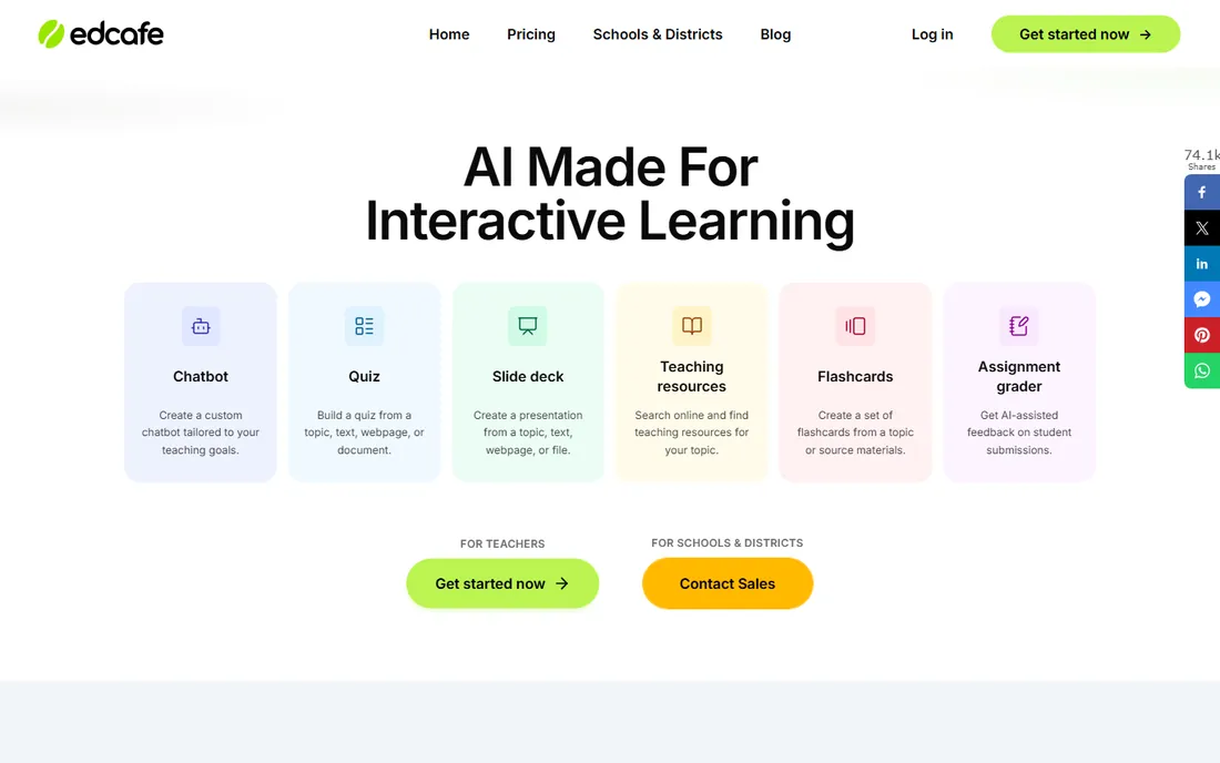Edcafe AI homepage