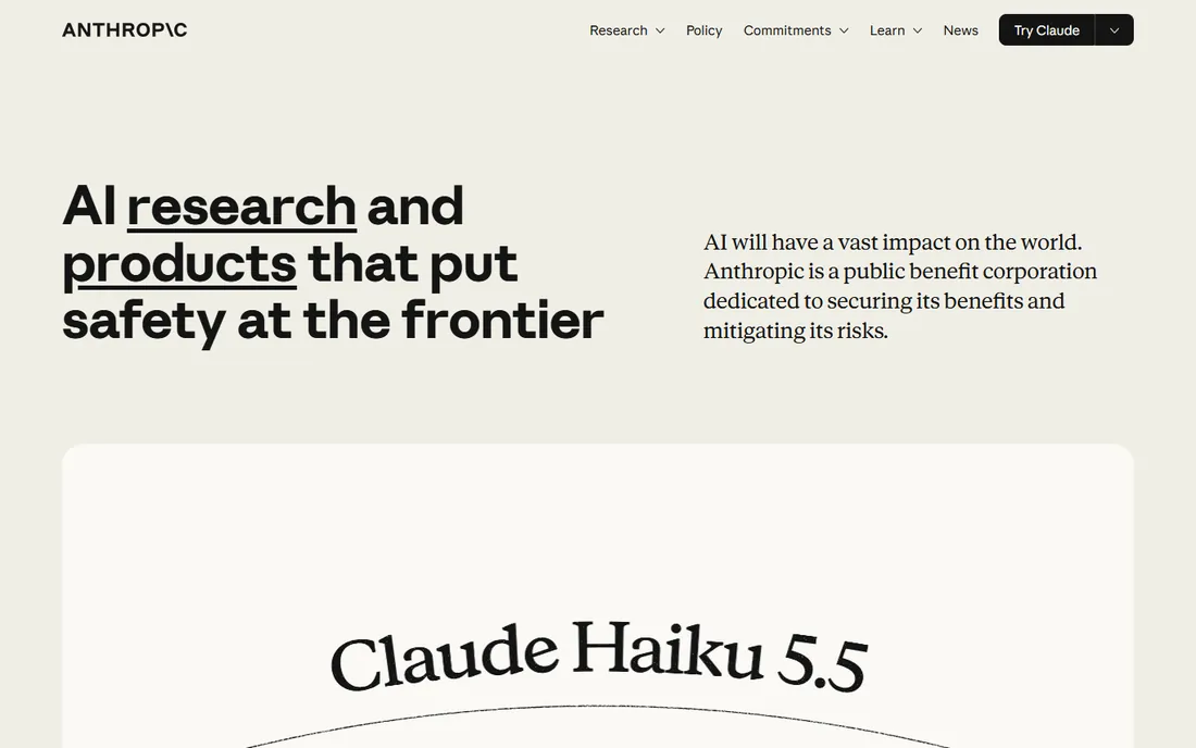 Anthropic API homepage