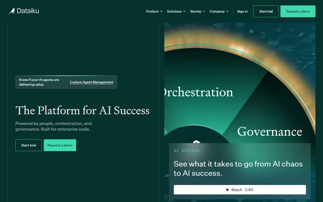Dataiku homepage
