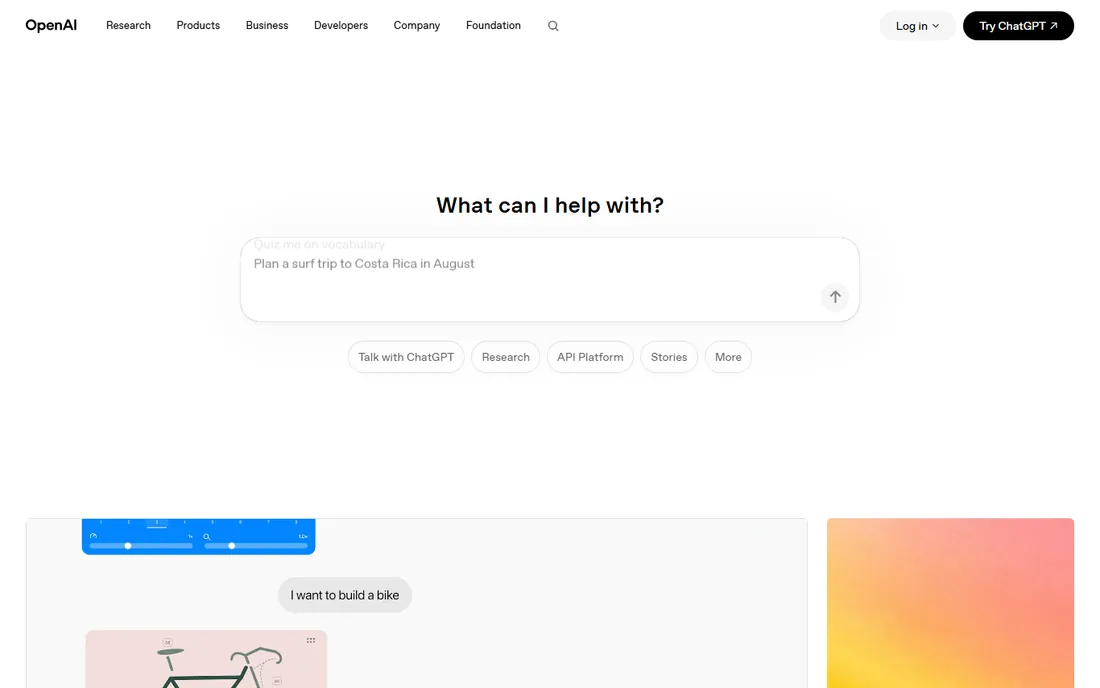 OpenAI Platform homepage