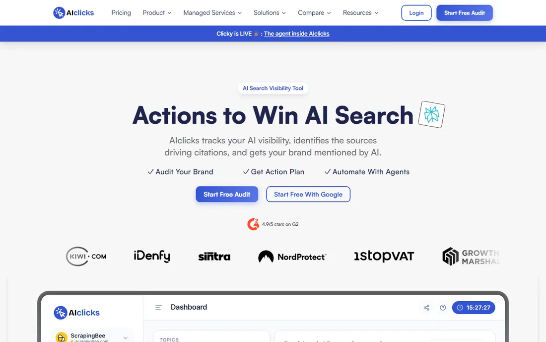 AIclicks homepage