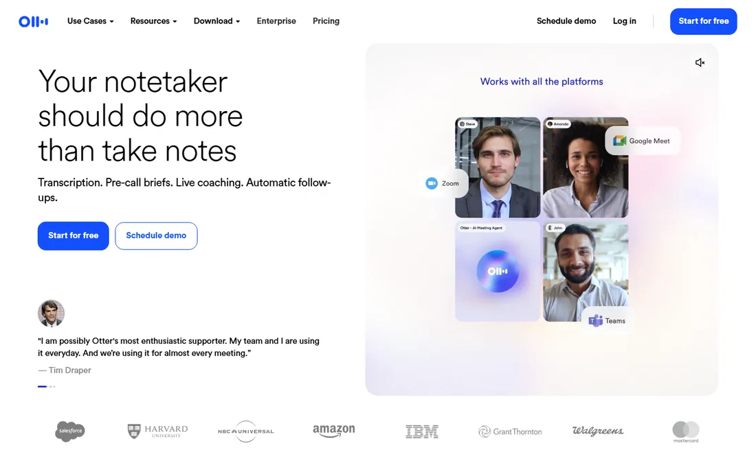 Otter.ai homepage