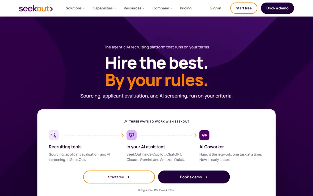 SeekOut homepage