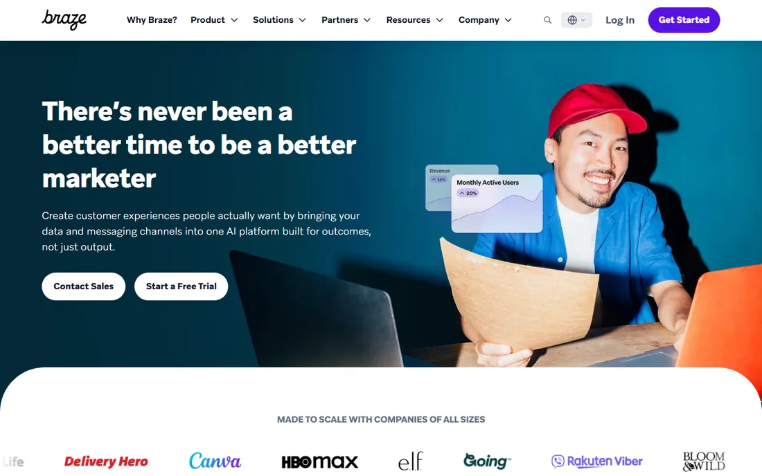 Braze homepage