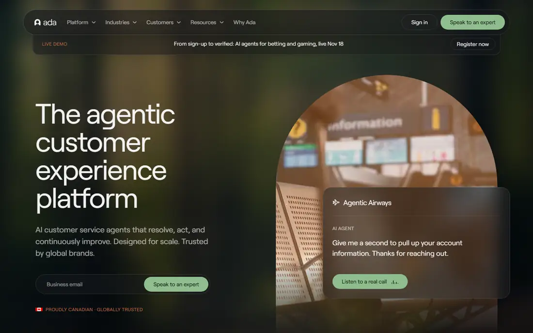 Ada homepage