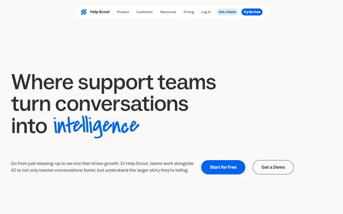 Help Scout homepage