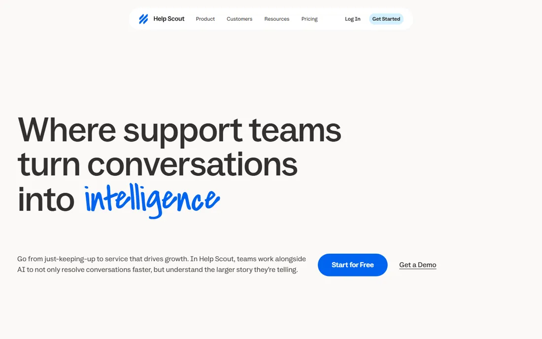 Help Scout homepage