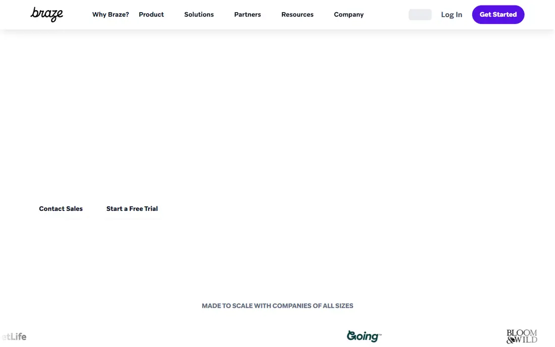 Braze homepage