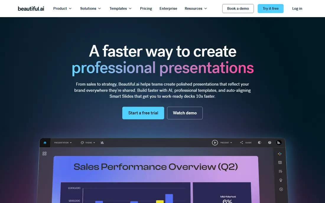 Beautiful.ai homepage