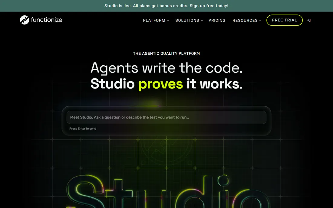 Functionize homepage