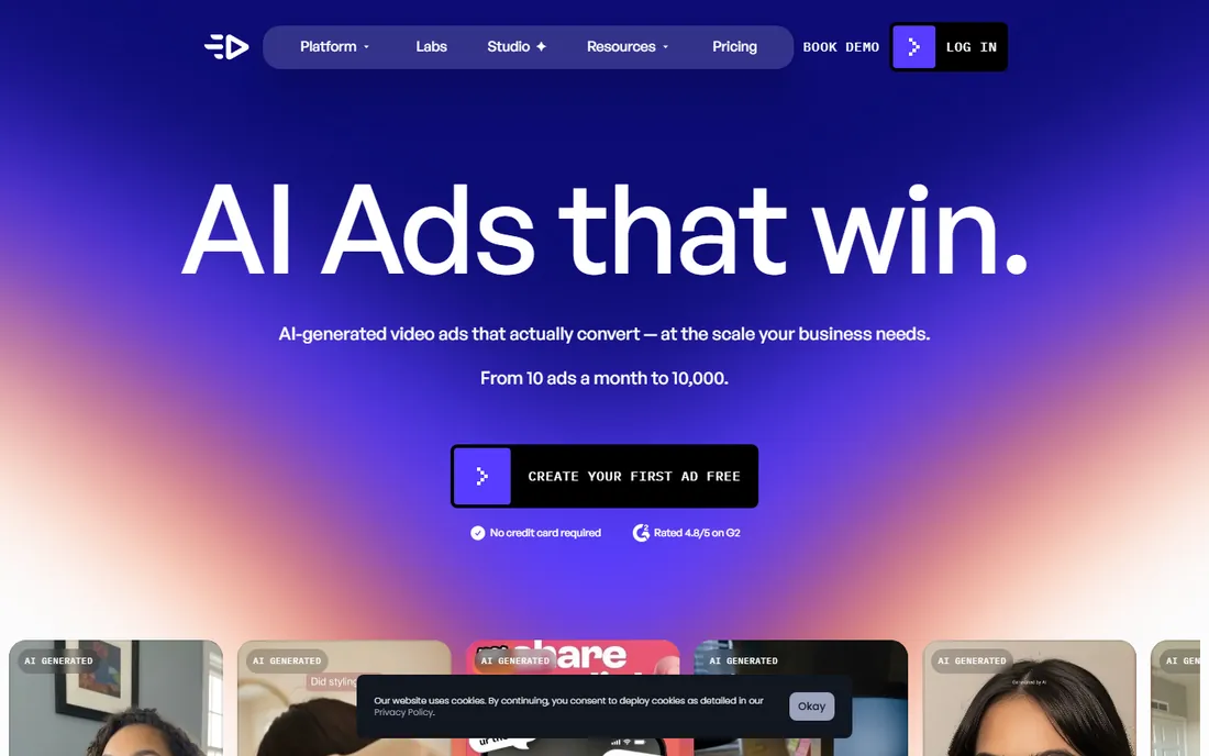 Creatify homepage