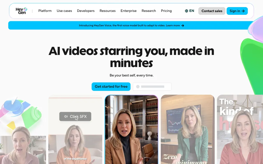 HeyGen homepage