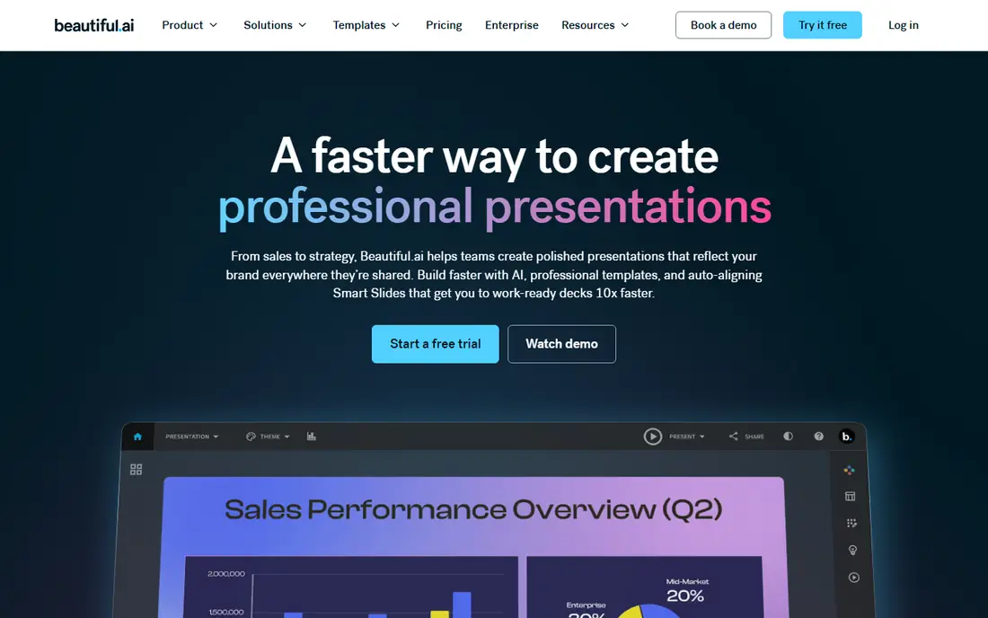 Beautiful.ai homepage