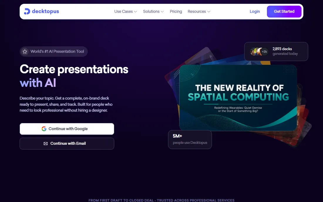 Decktopus homepage
