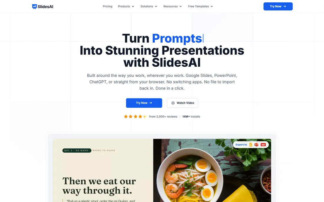SlidesAI homepage