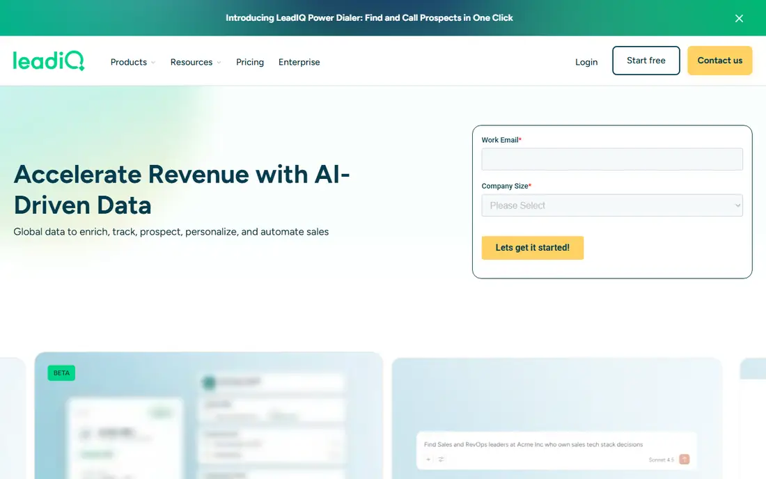 LeadIQ homepage