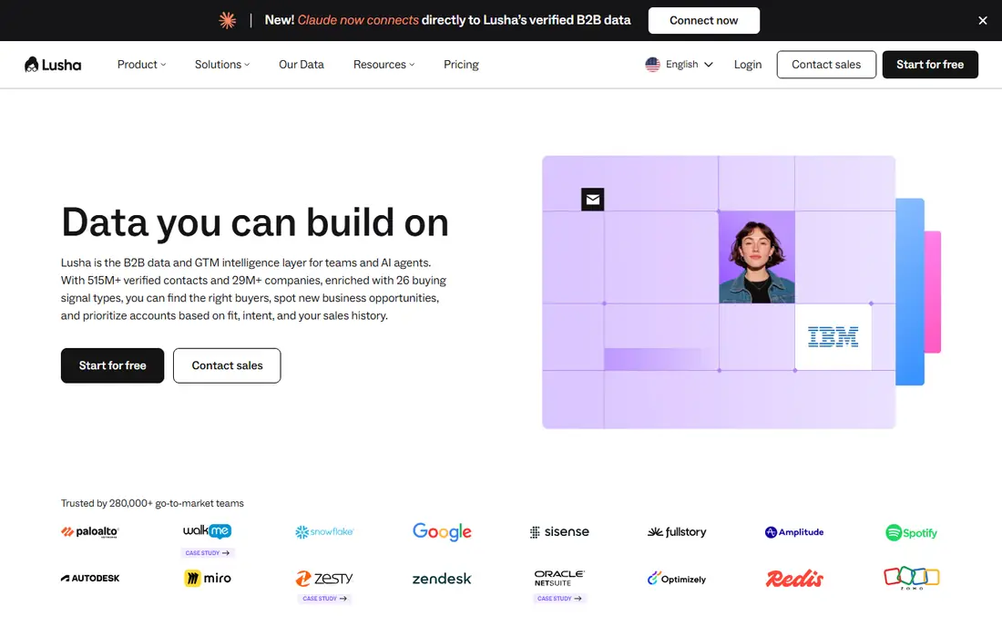 Lusha homepage