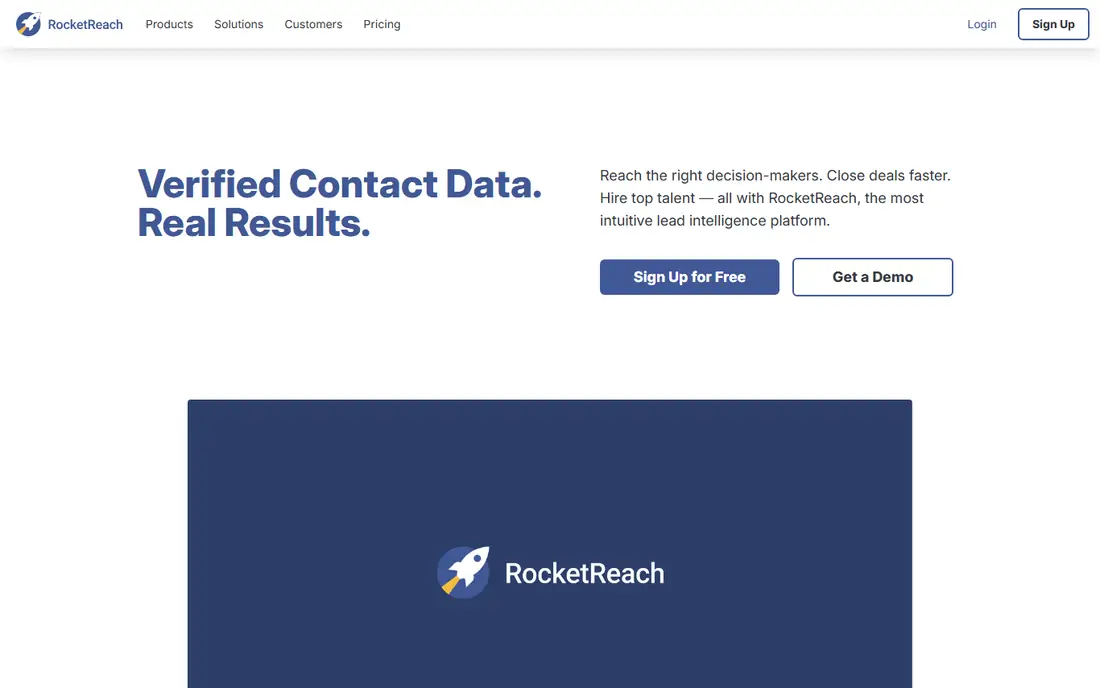 RocketReach homepage