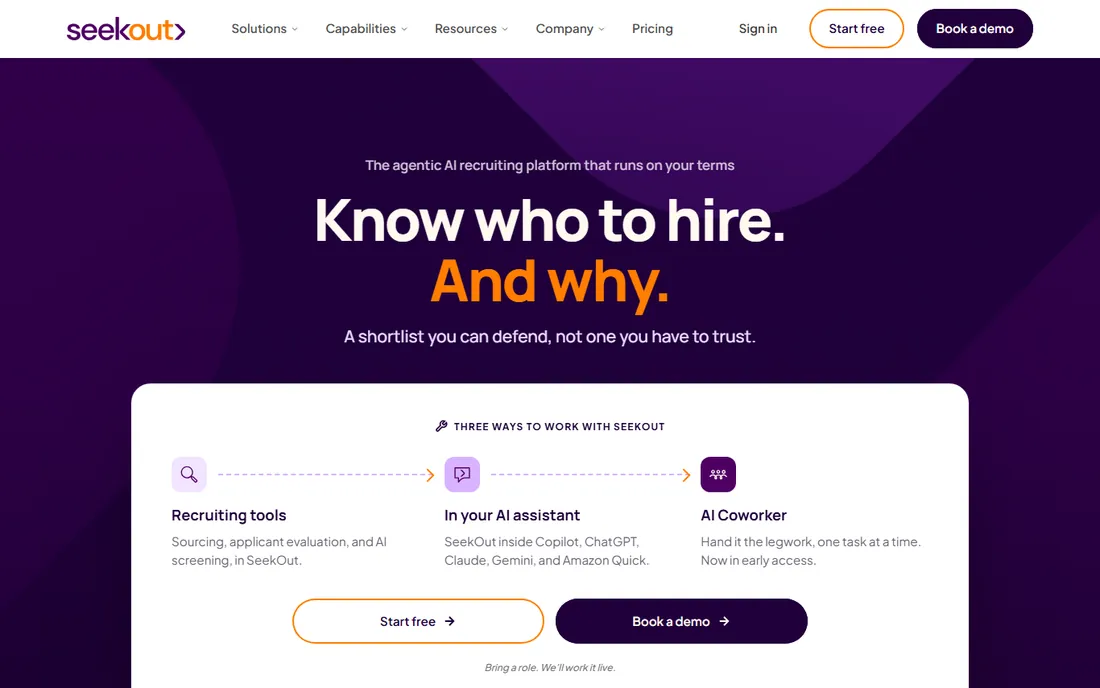 SeekOut homepage