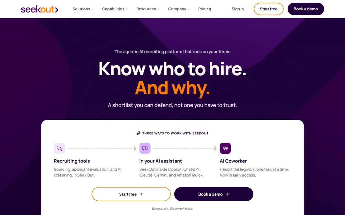 SeekOut homepage