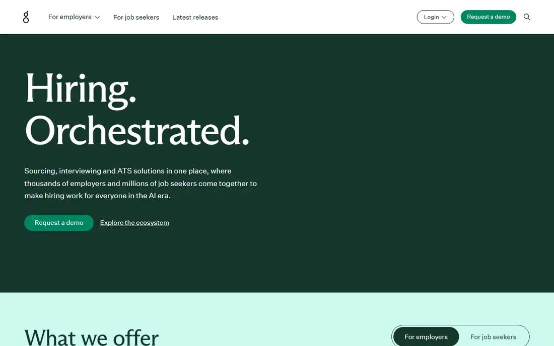Greenhouse homepage