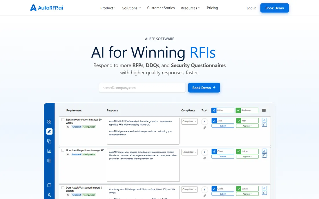 AutoRFP.ai homepage