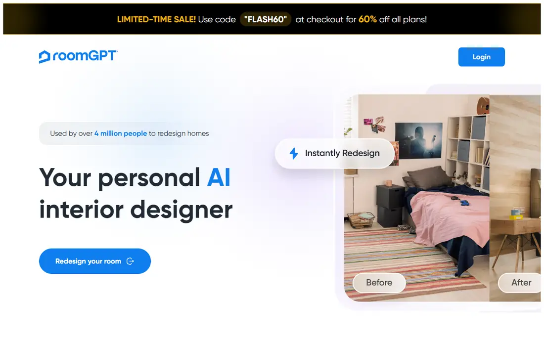 RoomGPT homepage