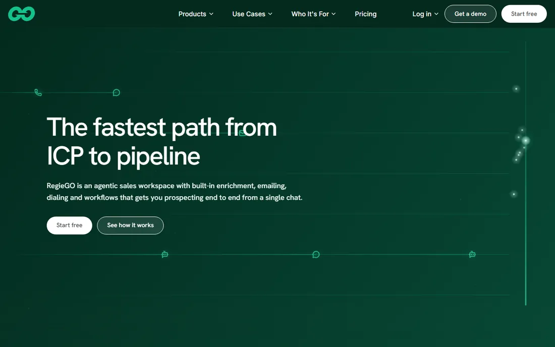 Regie.ai homepage