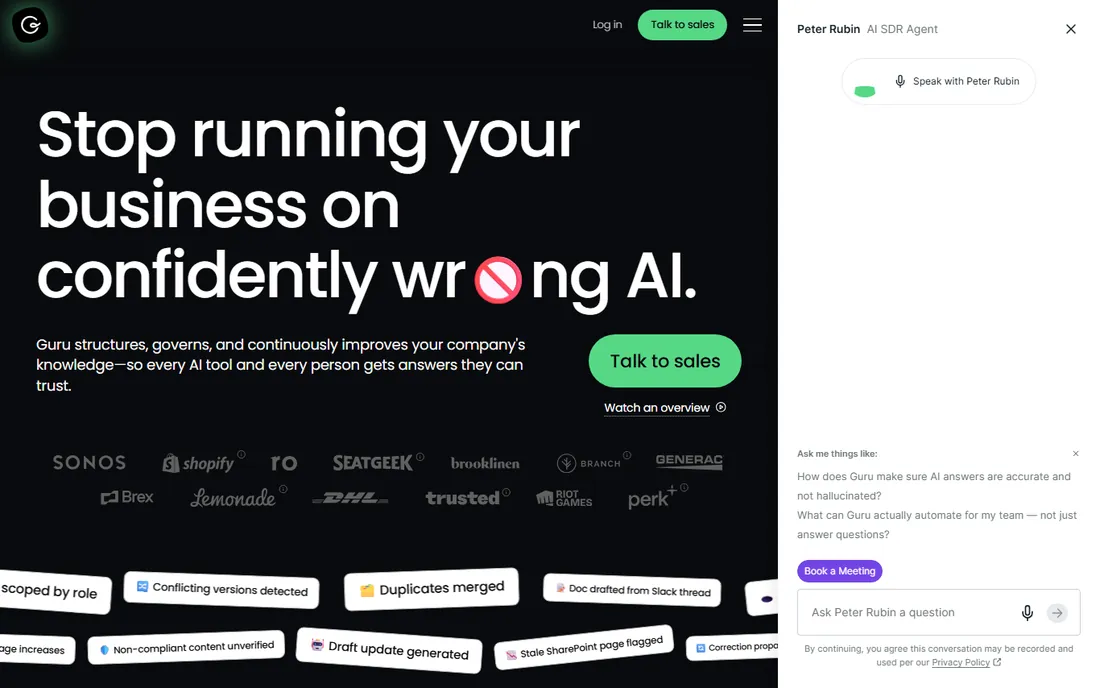 Guru homepage