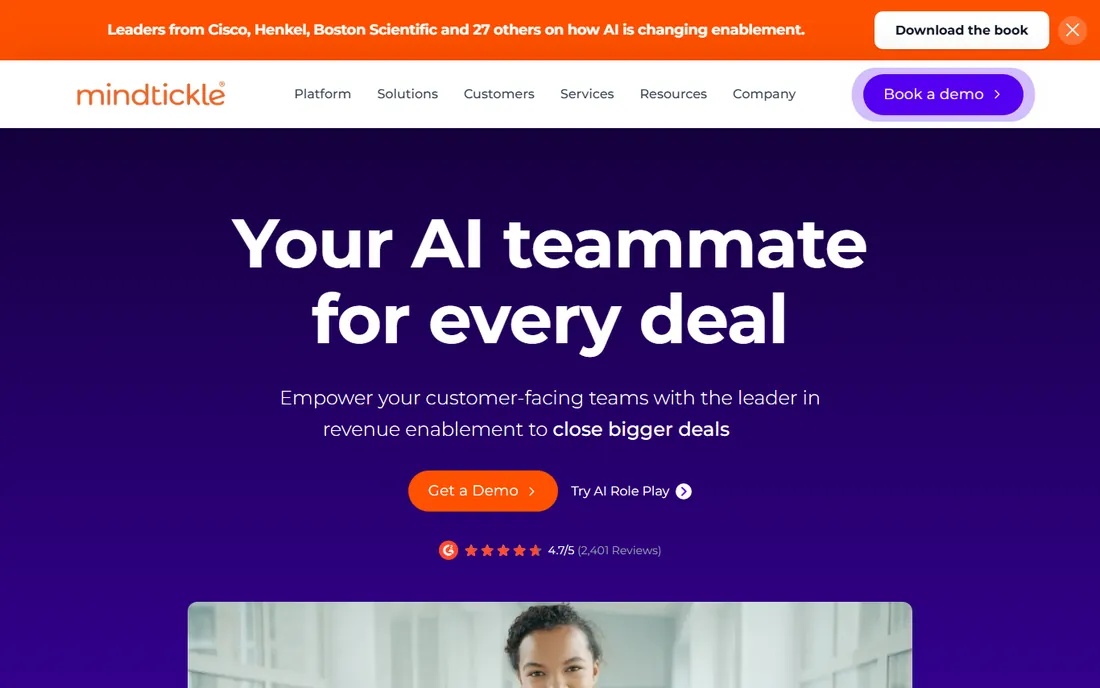 Mindtickle homepage