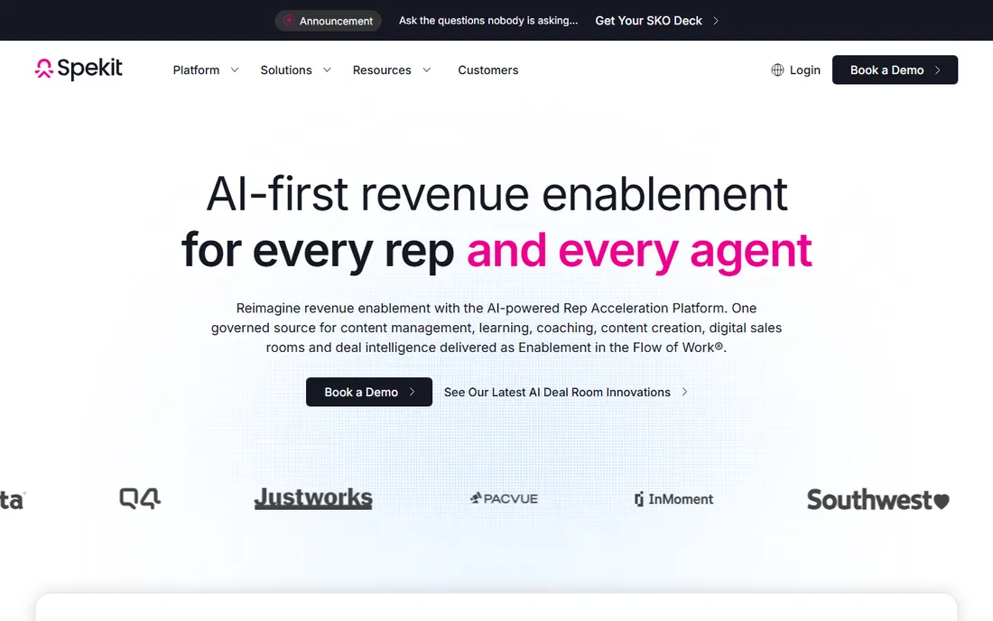 Spekit homepage