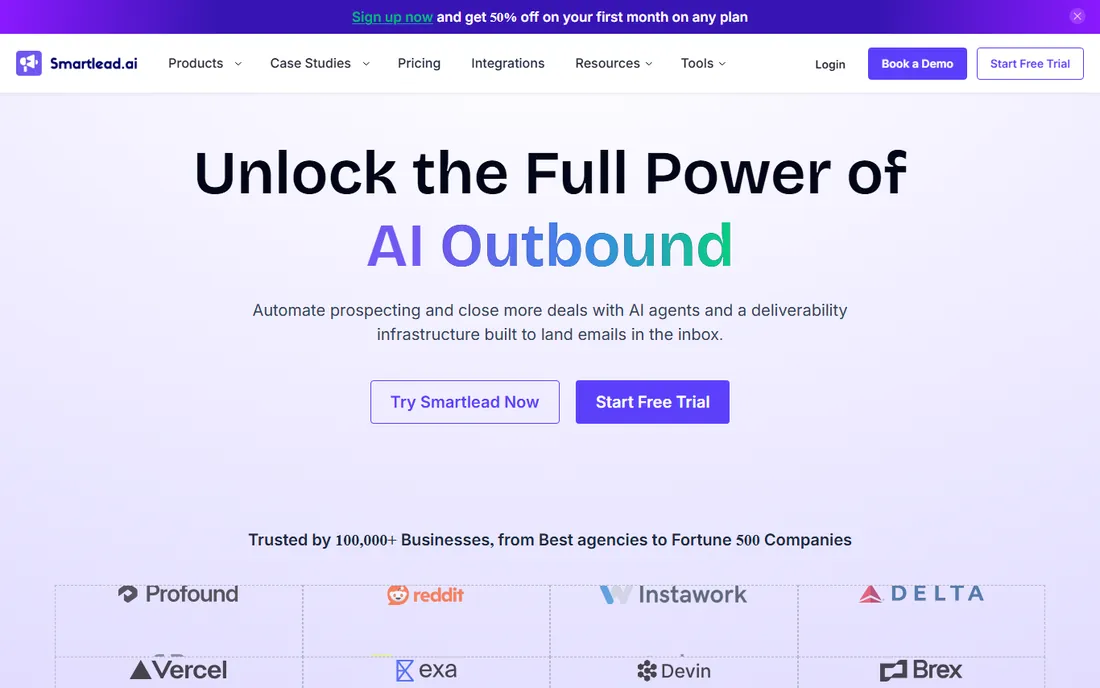 Smartlead homepage