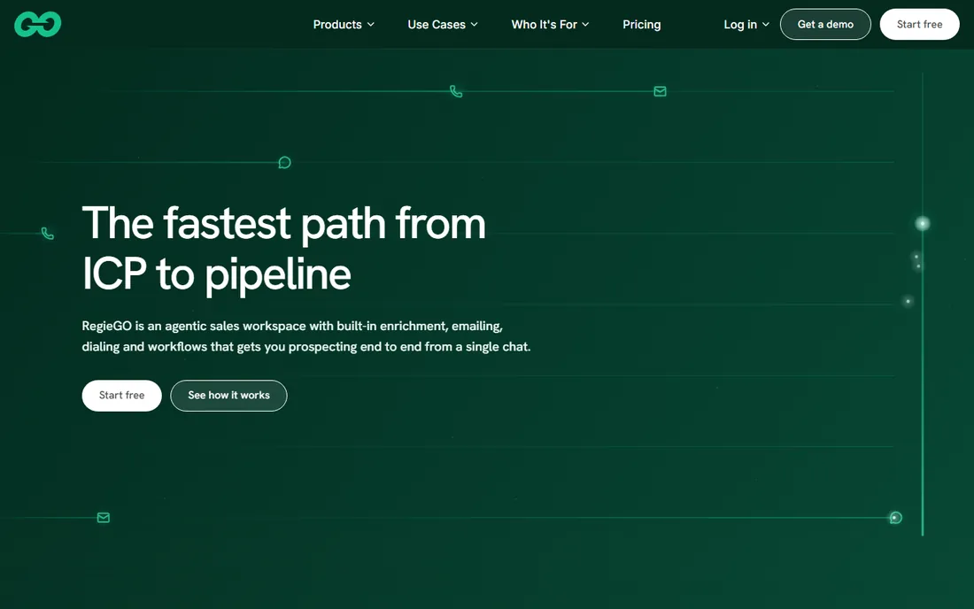 Regie.ai homepage