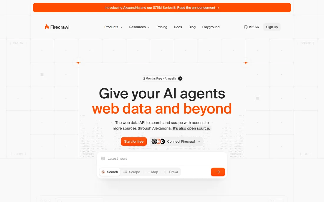 Firecrawl homepage