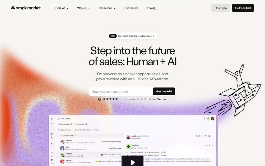 Amplemarket homepage