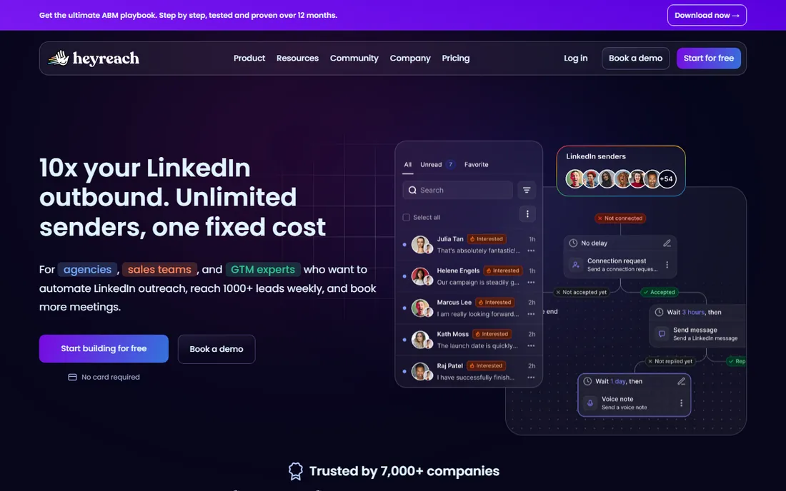 HeyReach homepage