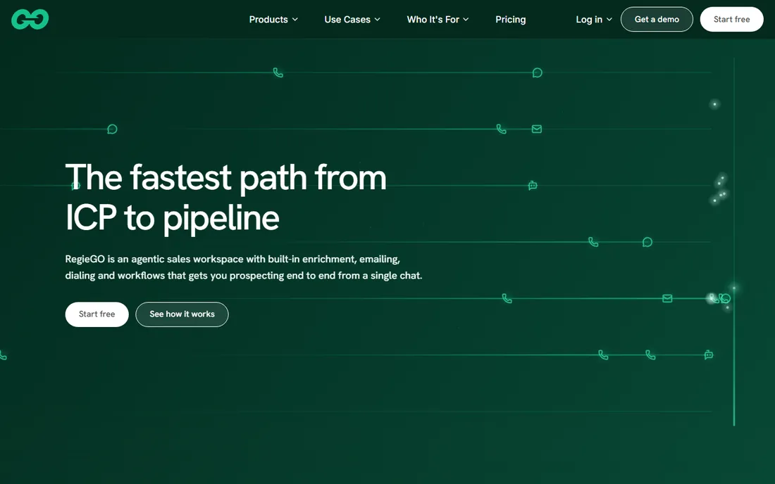 Regie.ai homepage