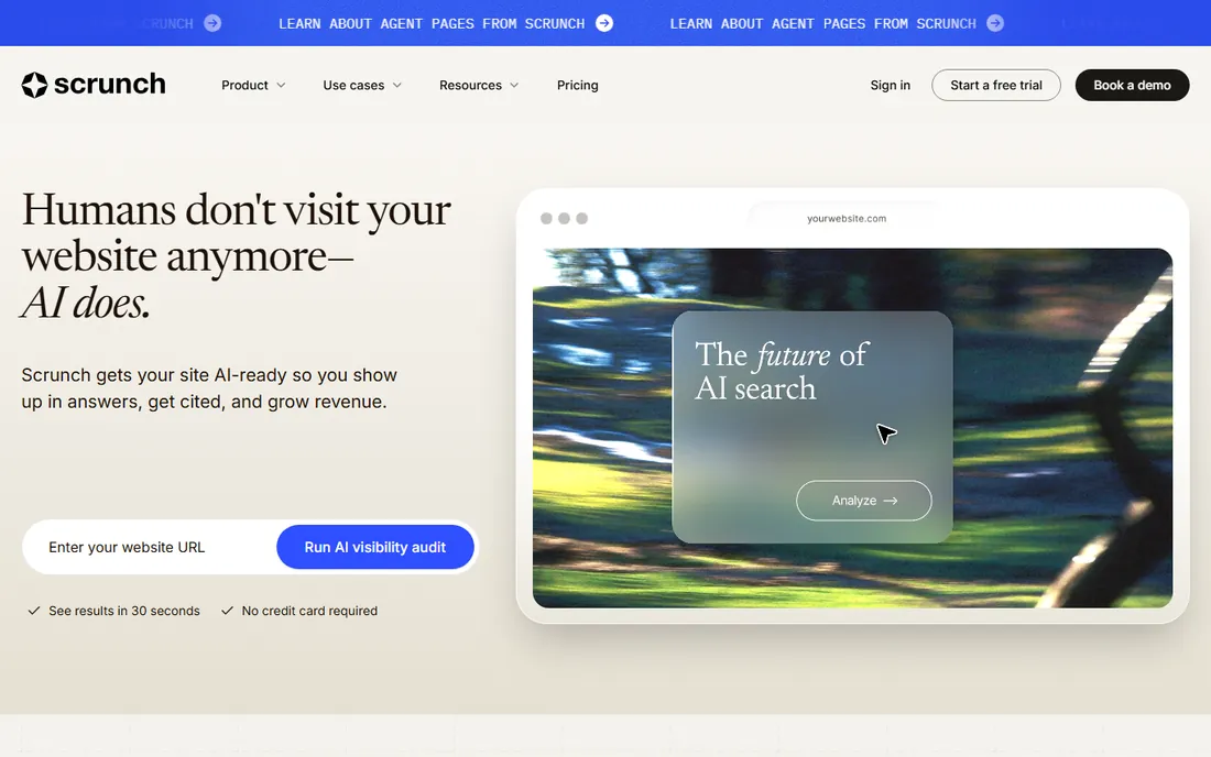 Scrunch homepage