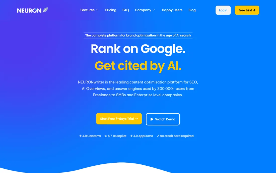 NeuronWriter homepage
