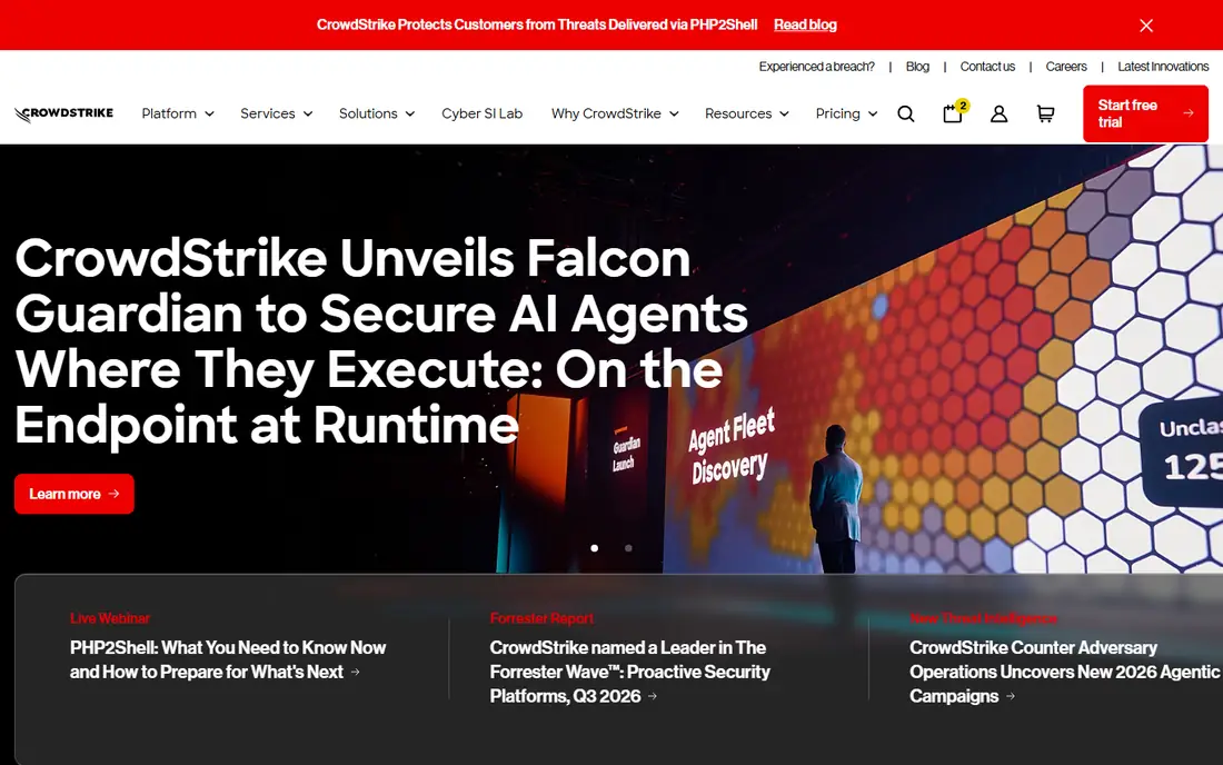 CrowdStrike Falcon with Charlotte AI homepage