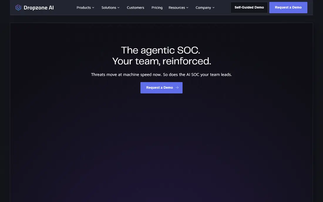 Dropzone AI homepage