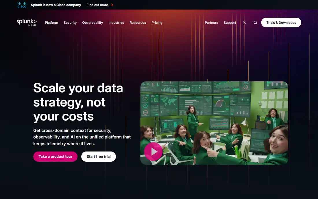 Splunk Enterprise Security homepage