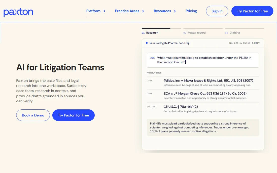 Paxton AI homepage